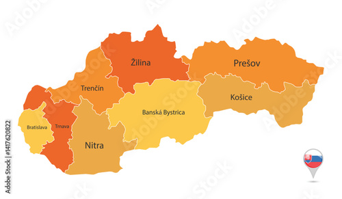 Photography slovakia map color orange.