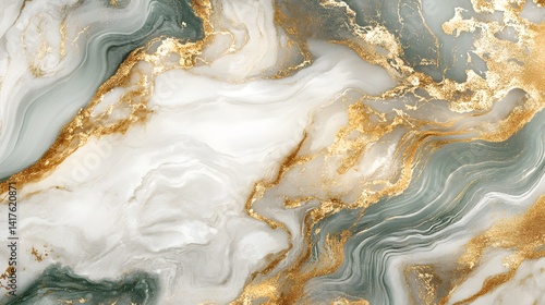 Gleaming Gold Marble Effect with Swirling Liquid Shine on Dark Luxurious Canvas