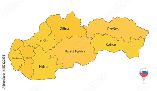 Photography slovakia map color yellow.
