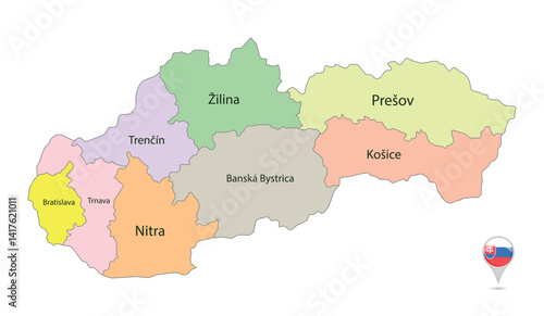 slovakia map color.