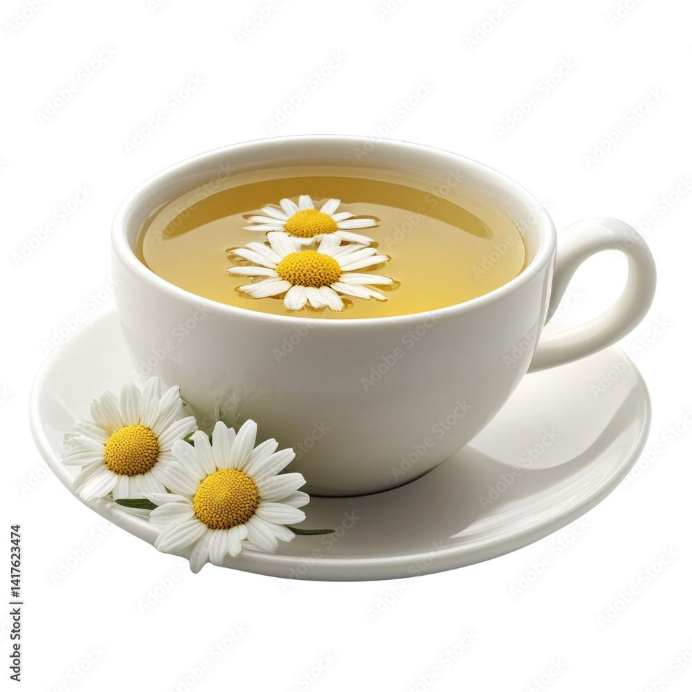 A cup of tea with a flower on top of it A cup of tea with a flower on top of it