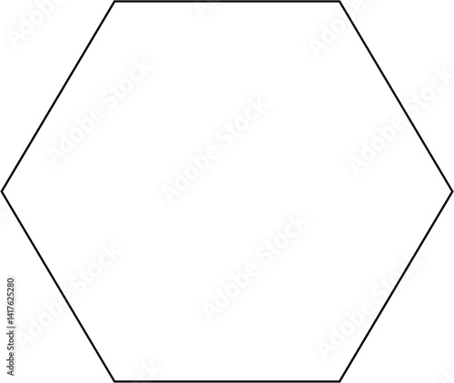 2D hexagon basic shape outline