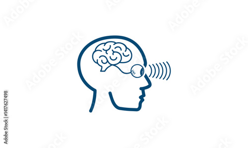 Eye brain diagonstic logo for medical