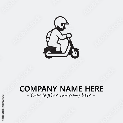 Scooter silhouette illustration black and white for logo company vector image
