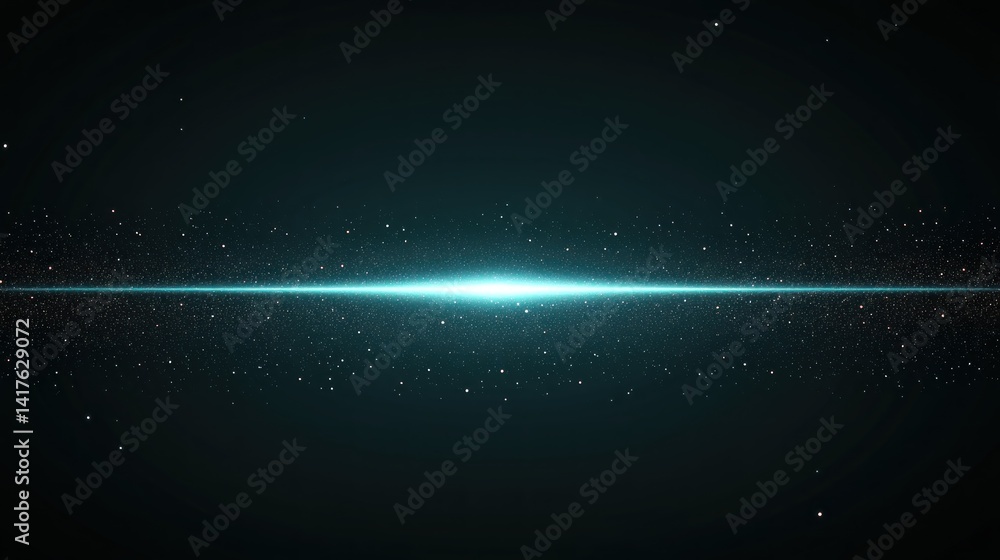 Obraz premium Celestial light beam across a dark cosmic expanse.