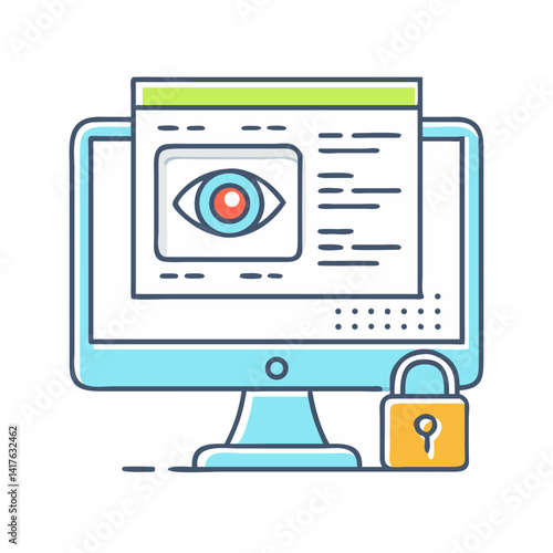 Computer display screen showing security measures against cyber spying and attacks