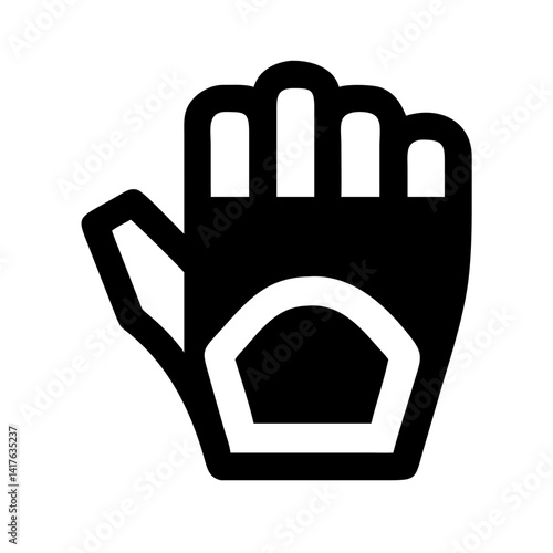 Cycling Glove with Knuckle Padding Icon Design