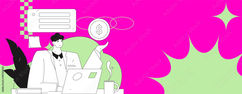 Flat vector illustration of business people operating work scene
Flat vector illustration of business people operating work scene