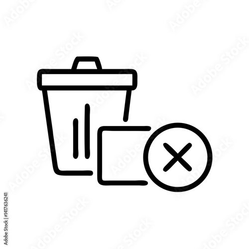 Delete Icon with Camera and Trash Bin Icon Design