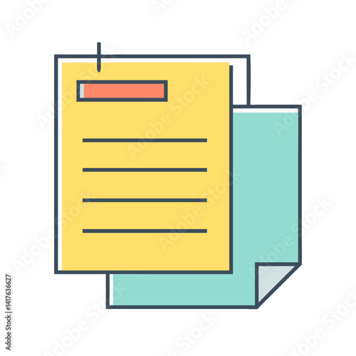 Two colorful sticky notes pinned up for organization and planning purposes