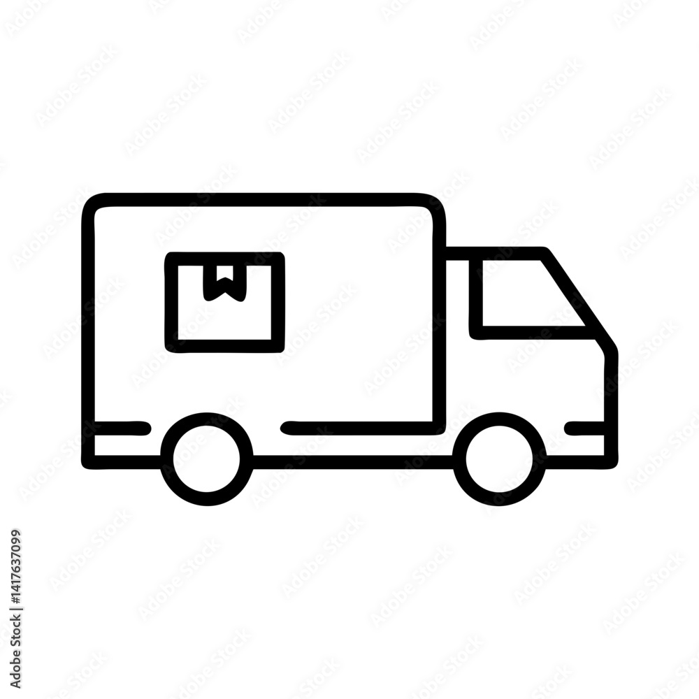 Fototapeta premium Delivery Truck with Box Symbols Icon Design
