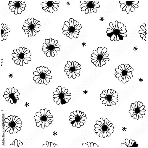 Daisy Delight: A Seamless Floral Dance Pattern