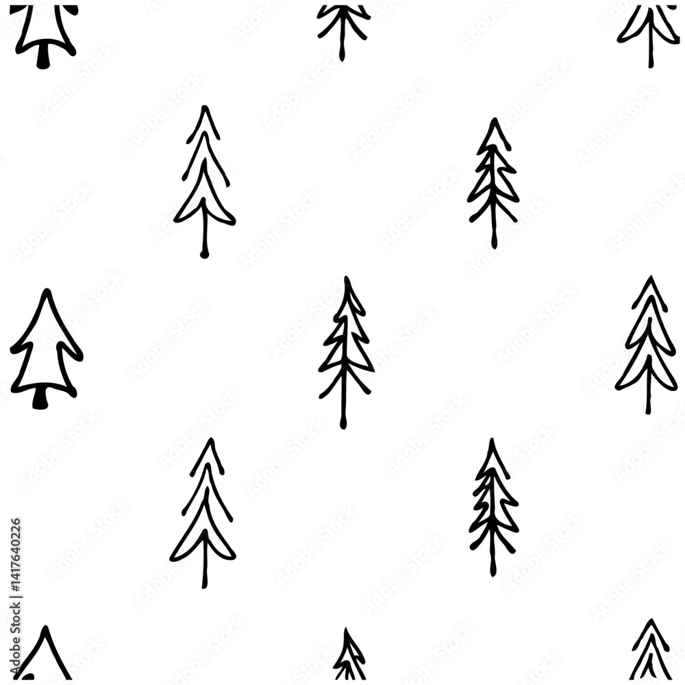 Obraz premium Delicate Trees Patterned On White Backdrop Design