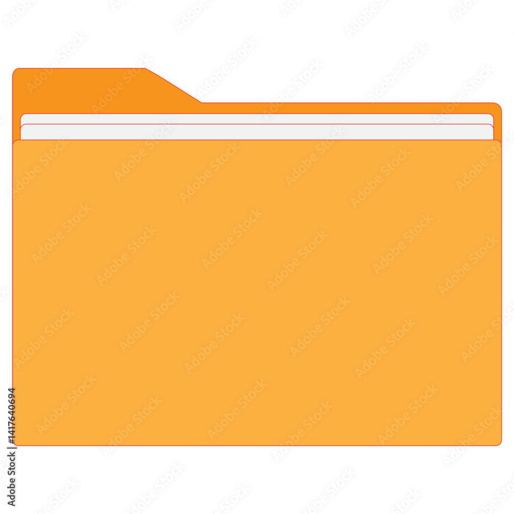 Obraz premium orange file folder with document icon