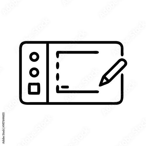 Digital Drawing Tablet with Buttons Icon Design