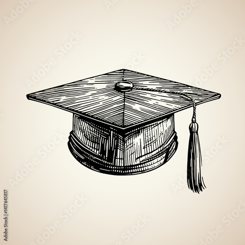 GRADUATION HAT CROSS HATCH GRAPHIC DESIGN