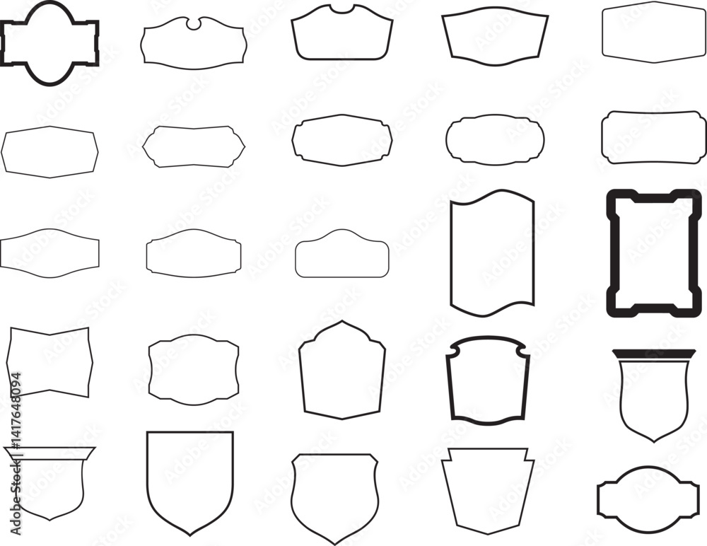 a set of different shapes and designs for a label, vector set of blank labels and badges. a set of different shapes and designs for a label, vector set of blank labels and badges.