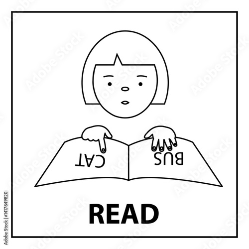 A diagram-card to help an autistic child navigate the work process. Read