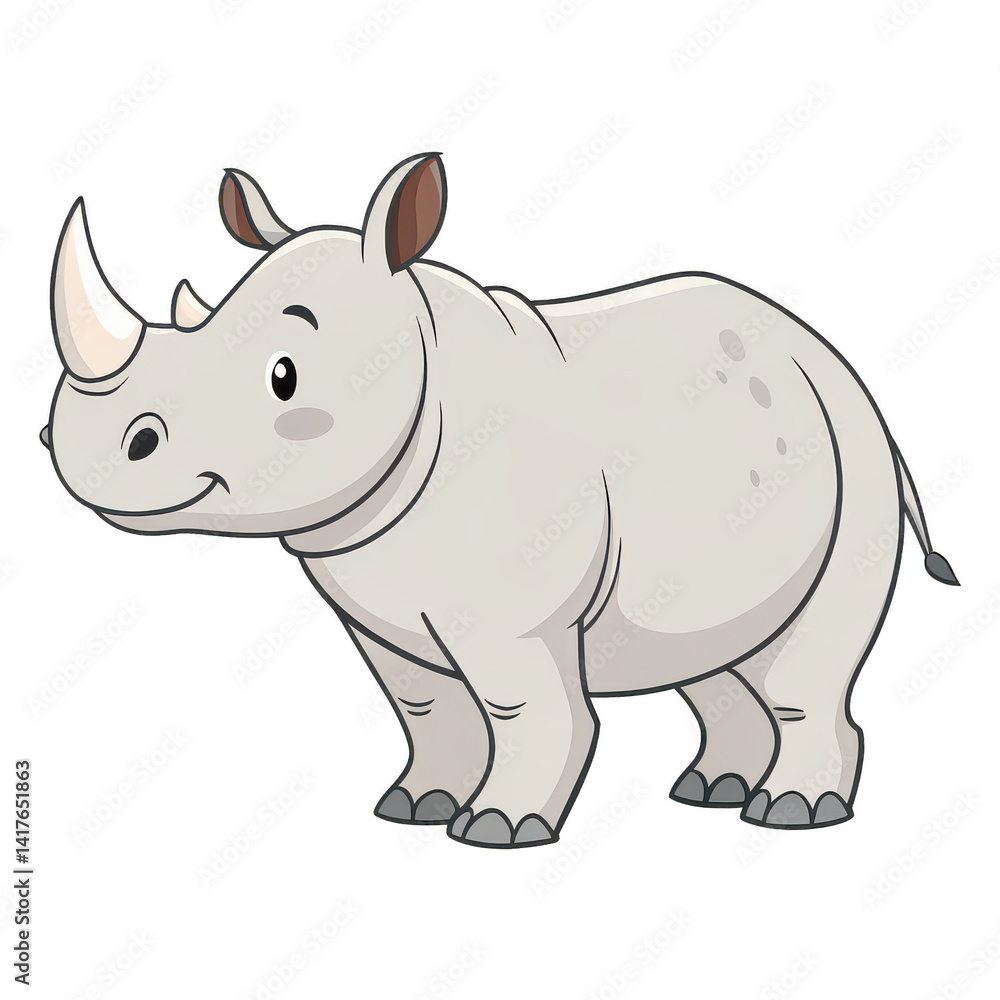 Naklejka premium Rhino png rhinoceros animal png wild rhino png african rhino png endangered species png large mammal png safari animal png wildlife rhino png transparent background image