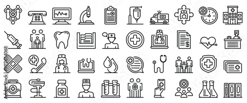 Medical Icons A Lineup of Health Services  Tools