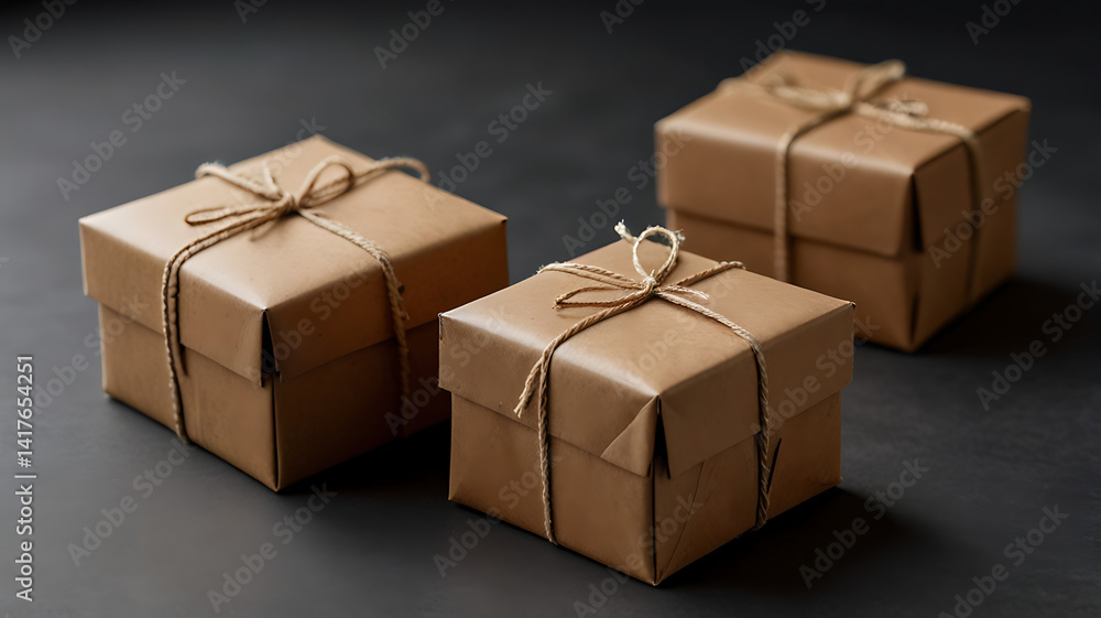 Fototapeta premium Eco-Friendly Rustic Gift Wrapping Ideas for a Stylish Holiday Celebration