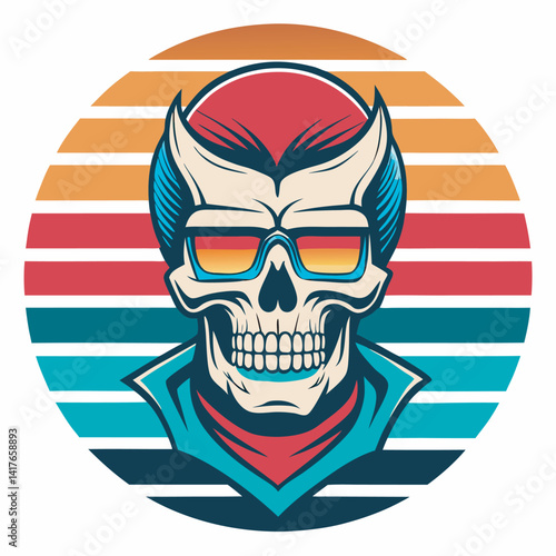 Free Download Skull Silhouette Retro T-Shirt Art - GFXLoad