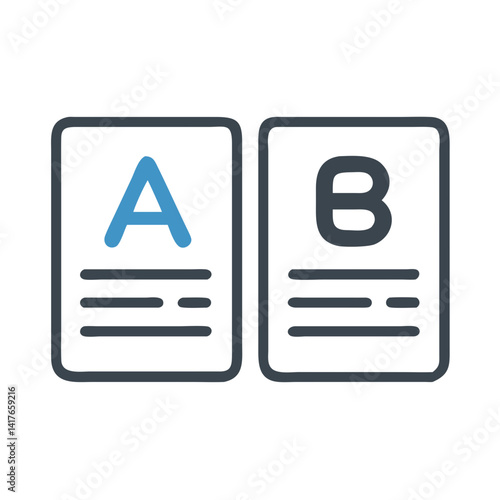 A/B Testing Icon Representing UI Experiment Comparison and Performance Optimization