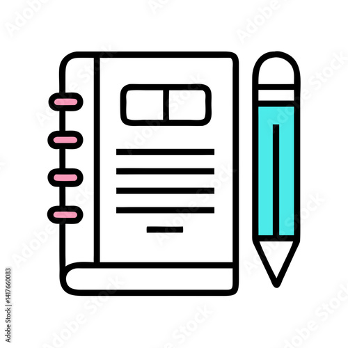 Book with Pencil Icon Representing Personal Study and Note-Taking