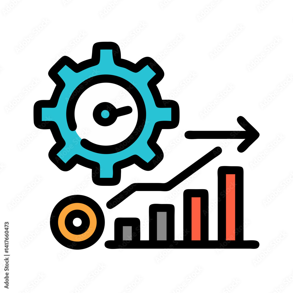 Business Efficiency Icon Representing Productivity and Workflow Optimization Business Efficiency Icon Representing Productivity and Workflow Optimization