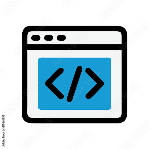 Code Editor Icon Representing Web Development and Interactive Programming Environment