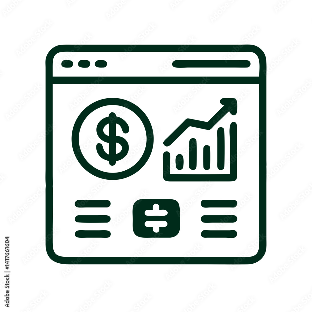 Financial Planning Dashboard Icon Representing Budgeting and Financial Management Financial Planning Dashboard Icon Representing Budgeting and Financial Management