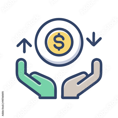 Financial Support Icon Representing Business Funding and Economic Assistance