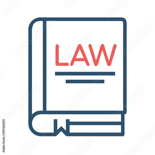 Law Book Icon Representing Legal Studies Text and Jurisprudence Reference