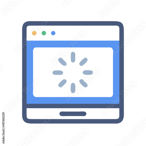 Loading Screen Icon Representing Page Load Status and Content Loading Progress