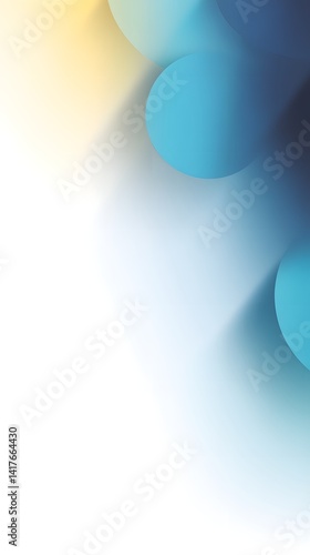 Abstract Circle in the Corner: The image presents an artistic composition of blurred shapes in vibrant hues. Blue circle forms create a harmonious aesthetic.