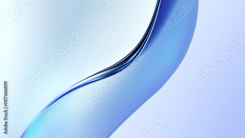 Elegant 3D render of a translucent blue glass curve on a clean, soft white-to-blue gradient background. Minimalist and modern, perfect for tech, design, or abstract visuals.

