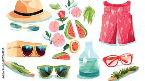 Stylish Clothes and Accessories with Cold Cocktails on Display