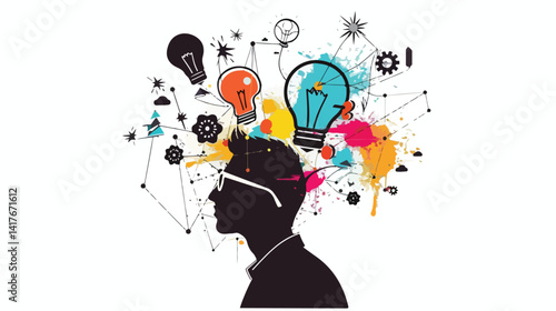 Unique Design Concept on White Background Vector Illustration