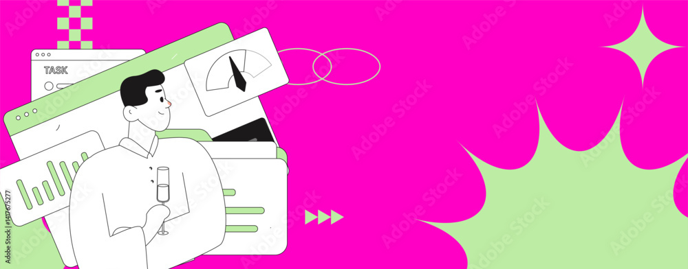 Flat vector illustration of business people operating work scene
Flat vector illustration of business people operating work scene