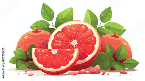 Fresh Grapefruit Seeds and Pulp Composition for Vibrant Food Photography