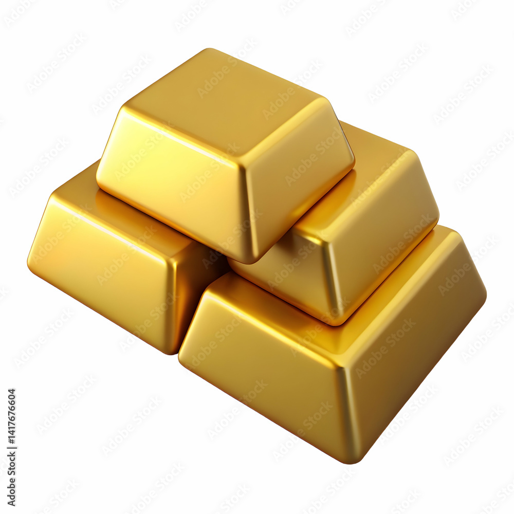 Gold bricks rendered in a rich 3D illustration for wealth, luxury assets, and precious metal investment
Gold bricks rendered in a rich 3D illustration for wealth, luxury assets, and precious metal investment