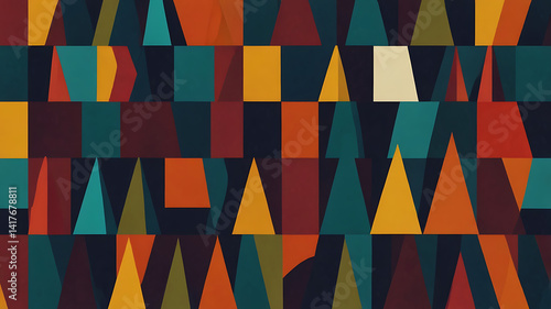 Vibrant Geometric Patterns: Modern Textile Designs & Colorful Artwork for Home Decor