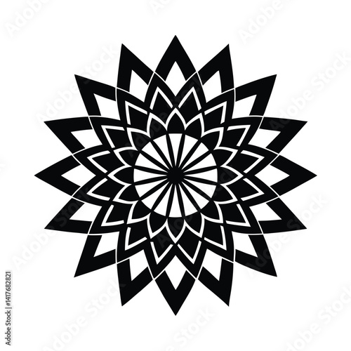 colorful decor mandala gradient layers vector art silhouette 