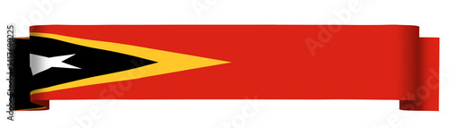 Free Download Timor Leste  ribbon flag on transparent background. Three dimension of Timor Leste flag. National or country flag. - GFXLoad