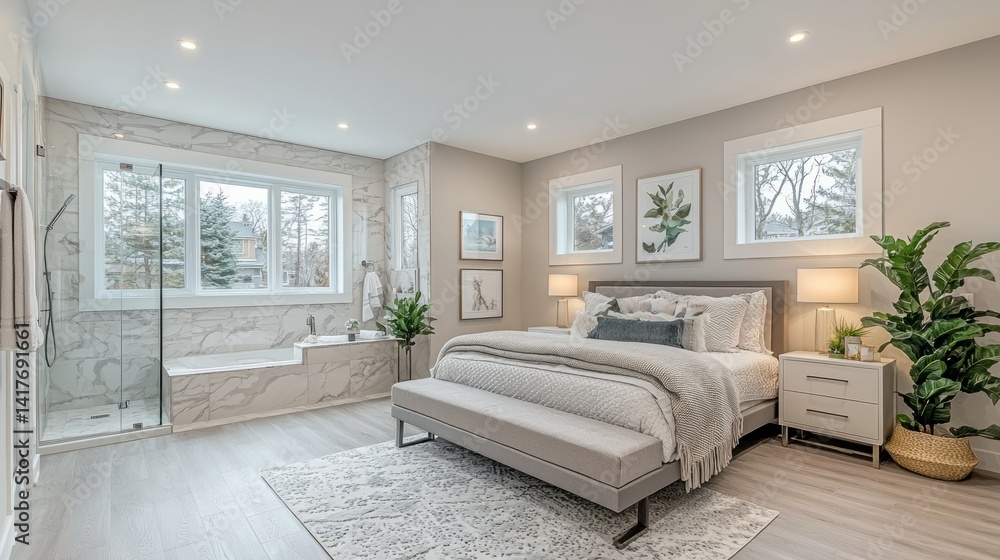 Fototapeta premium Modern Master Bedroom with Ensuite (1)