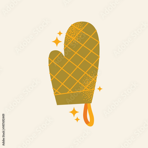 Various kitchen utensils cutting boards, gloves, grater, blender, knife, ladle, whisk, rolling pin, frying pan, salt shaker, cup, and measuring cup. Flat vector illustration. Cooking tools and kitchen