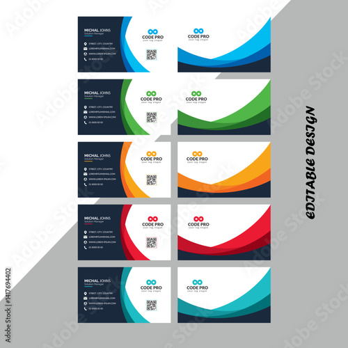 Set of business card design 