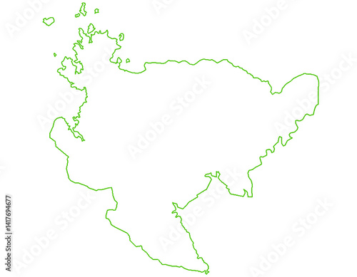 佐賀県　地図　白　イラスト