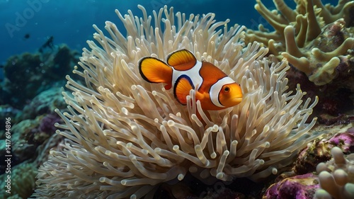 Colorful Ornamental Fish in a Coral Reef Environment