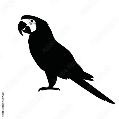 Obraz na płótnie black and white parrot silhouette vector graphic design w salonie